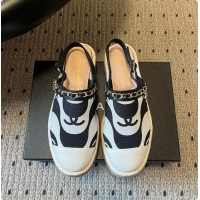 Sumptuous Chanel Slingback Espadrilles White & Black 6080213