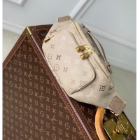 Grade Quality Louis Vuitton Monogram Shadow Leather Mens Rush Bumbag Belt Bag M27153 Sand Beige 2026