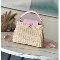 Super Quality Louis Vuitton Capucines BB Washed Pink Rattan and Denim N88126 2026