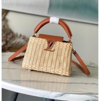Grade Inexpensive Louis Vuitton Capucines Mini Tan Rattan and Cowhide leather M26005 2026
