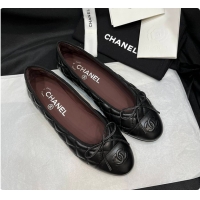 Sumptuous Chanel Ballet flats Aged Calfskin Black 6080302