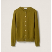 Big Discount Miu Miu Cashmere Knit Cardigan M0614 Fern Green 2026