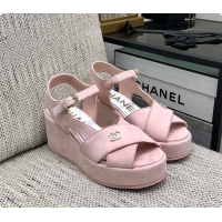 Stylish Chanel Sandals Velvet Pink 6080409