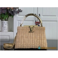 Original Cheap Louis Vuitton Capucines BB Gold Rattan and cowhide leather M27064