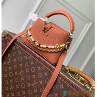 Famous Brand Louis Vuitton Sunbeam edition Capucines Mini Noisette Taurillon leather M25475