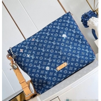 High Quality Louis Vuitton Vagabond Hobo Blue Monogram Flowers Denim M27555