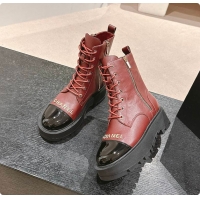 Duplicate Chanel Zip Boots Rouge 6080611