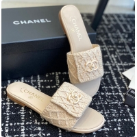 Stylish Chanel Flat Sandal Beige 6080614