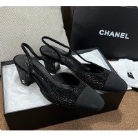 Sumptuous Chanel Slingback Heels Black 6080620