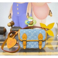 Original Cheap Louis Vuitton LV Qixi Festival Limited Edition Satchel Mini Crossbody Bag Monogram Denim M2A647