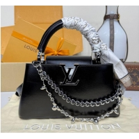 Reasonable Price Louis Vuitton Capucines East-West BB Black Cowhide leather M29142