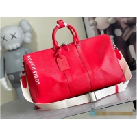 Fashion Promotional Louis Vuitton Epi Keepall Bandouliere 50 Vermillion Red M28263