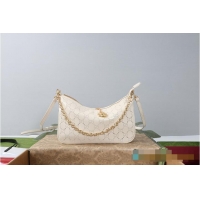Shop Cheap Gucci Lady Lunetta small shoulder bag with chain white GG leather 753968