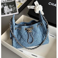 Top Grade Chanel MÉTIERS D'ART CHANEL 25 MINI HANDBAG Washed Denim & Gold-Tone Metal AS5631 2026