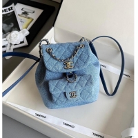 Grade Design Chanel MÉTIERS D'ART SMALL BACKPACK Washed Denim & Gold-Tone Metal AS5632 2026