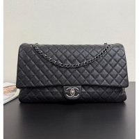Buy Discount Chanel Maxi Classic Handbag Grained Calfskin & Ruthenium-Finish Metal AS2560 Black 2026