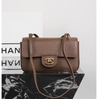 Luxury Discount Chanel MINI FLAP BAG Grained Calfskin & Gold-Tone Metal AS1112 Brown FALL WINTER 2026 PRE-COLLECTION