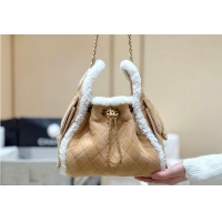 Super Quality Chanel 25 Small Handbag Shearling Sheepskin & Gold-Tone Metal AS6234 Beige Fall Winter 2026 Pre-Collection