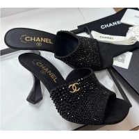 Hot Style Chanel Mules Strass Black 6080804
