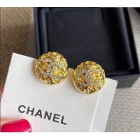 Low Cost Chanel Round Stud Earrings with Strass 0108 Gold 2026