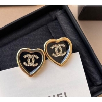 Good Taste Chanel Heart Studs Earrings 0108 Black 2026