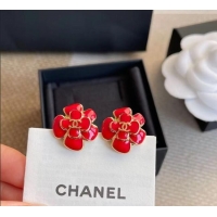 Inexpensive Discount Chanel Camellia Studs Earrings CH032028 Red 2026