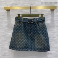 Grade Promotional Gucci GG Denim Mini Skirt GG032501 Blue 2026