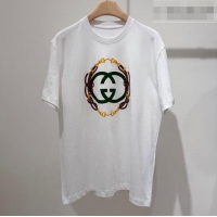 Buy New Cheap Gucci Cotton T-Shirt with Interlocking G GG032526 White 2026