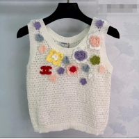 ​Reasonable Price Chanel Knit Vest with Bloom CH032501 White 2026