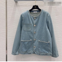 Traditional Discount Chanel Cotton Denim Jacket CH032512 Blue 2026
