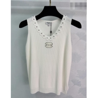 ​Free Shipping Promotional Chanel Knit Vest with Bloom CH032513 White 2026