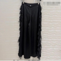 Reasonable Price Chanel Silk Ruffled Pants CH032539 Black 2026