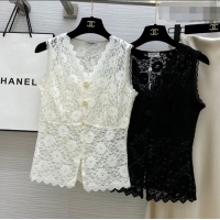 Top Design Chanel Lace Vest CH032554 White/Black 2026