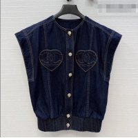 Best Quality Chanel Denim Vest CH041001 Blue 2026