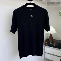Good Quality Chanel Knit T-shirt CH041421 Black 2026