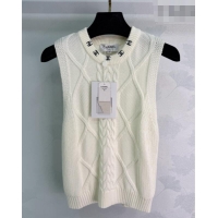 Free Shipping Cheap Chanel Wool Cashmere Knit Vest CH042203 White 2026