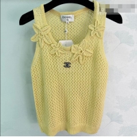 Good Discount Chanel Wool Blend Knit Vest with Bloom CH042206 Yellow 2026