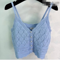 Top Quality Inexpensive Chanel Short Knit Vest CH042207 Blue 2026