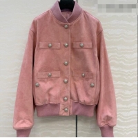Reasonable Price Chanel Lambskin Suede Jacket CH042217 Pink 2026