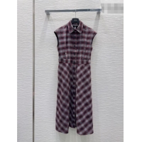 Big Discount Dior Plaid Long Dress DR032505 Red 2026