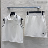 Famous Brand Dior Vest and Skirt Set DR032415 White 2026