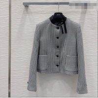 Good Taste Dior Houndstooth Jacket with Bow DR032419 Black/White 2026