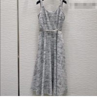 Unique Discount Dior Printed Long Dress DR032423 Grey 2026
