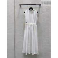 Super Quality Dior Long Dress with Neck Bow DR032504 White 2026