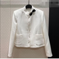 Particularly Recommended Dior White Jacket with Neck Bow DR032630 2026