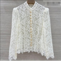 New Inexpensive Dior Lace Mesh Shirt DR032540 White 2026