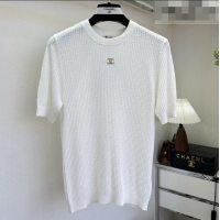 Particularly Recommended Chanel Knit T-shirt CH041420 White 2026