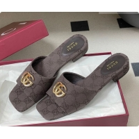 Best Price Gucci GG Canvas Flat Slides Sandal Dark Brown 2026 GG030503