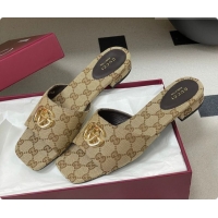 Most Popular Gucci GG Canvas Flat Slides Sandal Beige 2026 GG030503