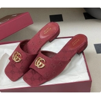 Top Grade Gucci GG Canvas Flat Slides Sandal Red 2026 GG030503